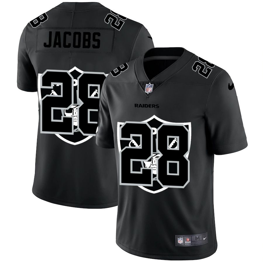 Men Oakland Raiders #28 Jacobs Black shadow Nike NFL Jersey